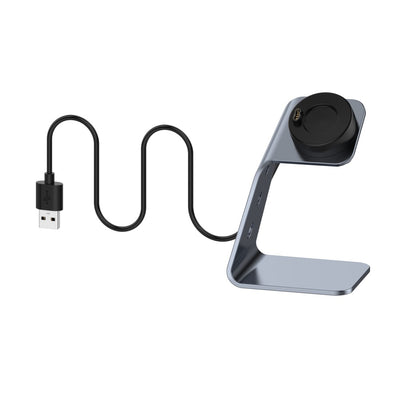 Ładowarka do zegarków Garmin Venu 3 / Venu 3S / Vivoactiv 5 Stojak ładujący ze stopu aluminium z funkcją transmisji danych - Prawy Port - Left Port / Grey