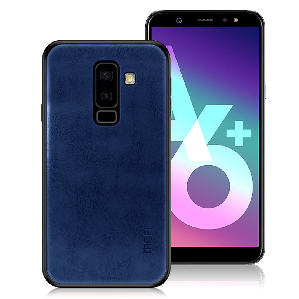MOFI Samsung Galaxy A6 Plus (2018) leather coated hybrid case - Blue