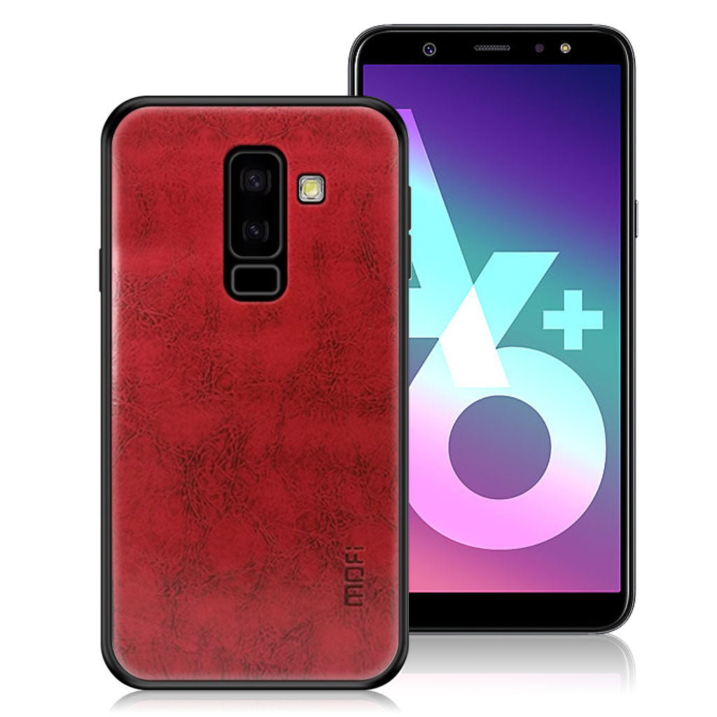 MOFI Samsung Galaxy A6 Plus (2018) leather coated hybrid case - Red