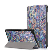 Wzorzyste skórzane etui z klapką na tablet Lenovo Tab E8 - Leaves