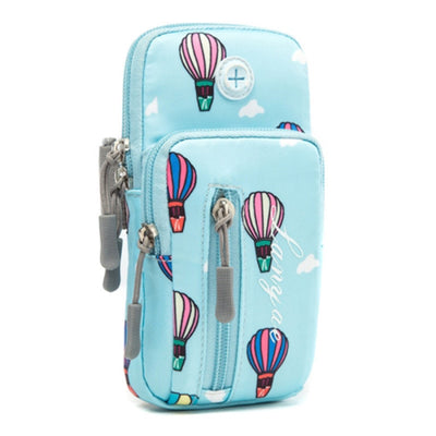 Uniwersalna elastyczna opaska na ramię z wzorem balonu na ogrzane powietrze - Sky Blue / Size: L