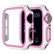Błyszczący kolorowy pokrowiec ozdobny do Apple Watch Series 3/2/1 42 mm - Biały/Różowy