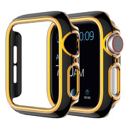 Błyszczący kolorowy pokrowiec ozdobny do Apple Watch Series 3/2/1 42 mm - Czarny / Różowe Złoto