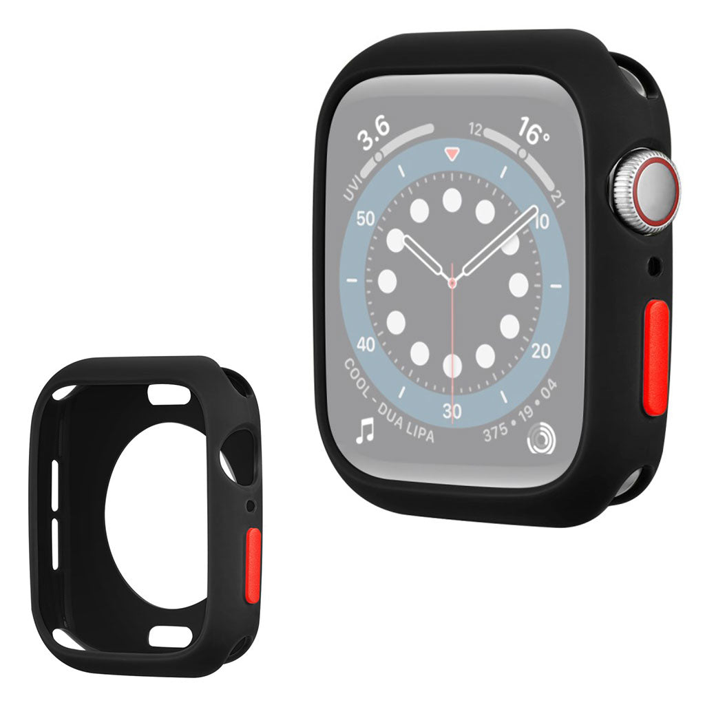 Silikonowa ramka Apple Watch Series 3/2/1 38 mm w kolorze cukierkowym - Black / Red