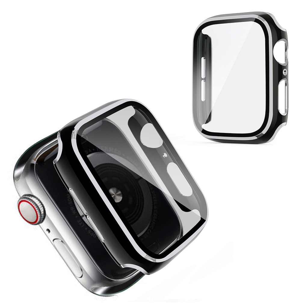 Chłodna ramka Apple Watch Series 3/2/1 38 mm z hartowanym szkłem - Czarny/Srebrny