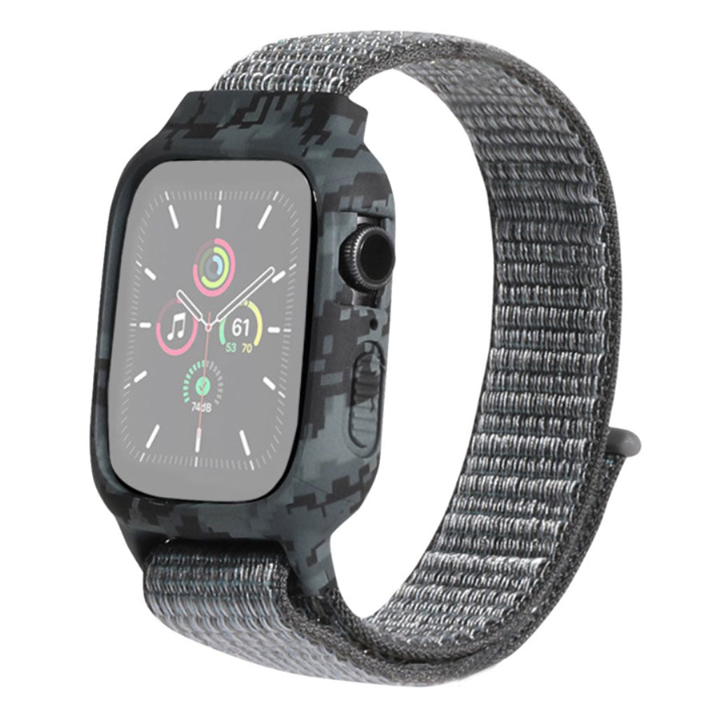 Nylonowy pasek do zegarka Apple Watch Series 6 / 5 44 mm z unikalnym wzorem - Szary