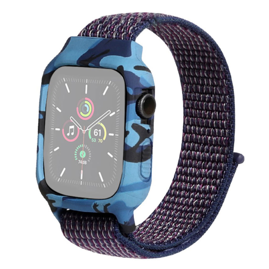 Nylonowy pasek do zegarka Apple Watch Series 6 / 5 44 mm z unikalnym wzorem - Indigo
