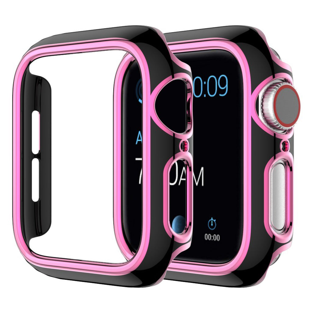 Apple Watch Series 6 / 5 44mm kolorowy pokrowiec ozdobny - Czarny / Różowy