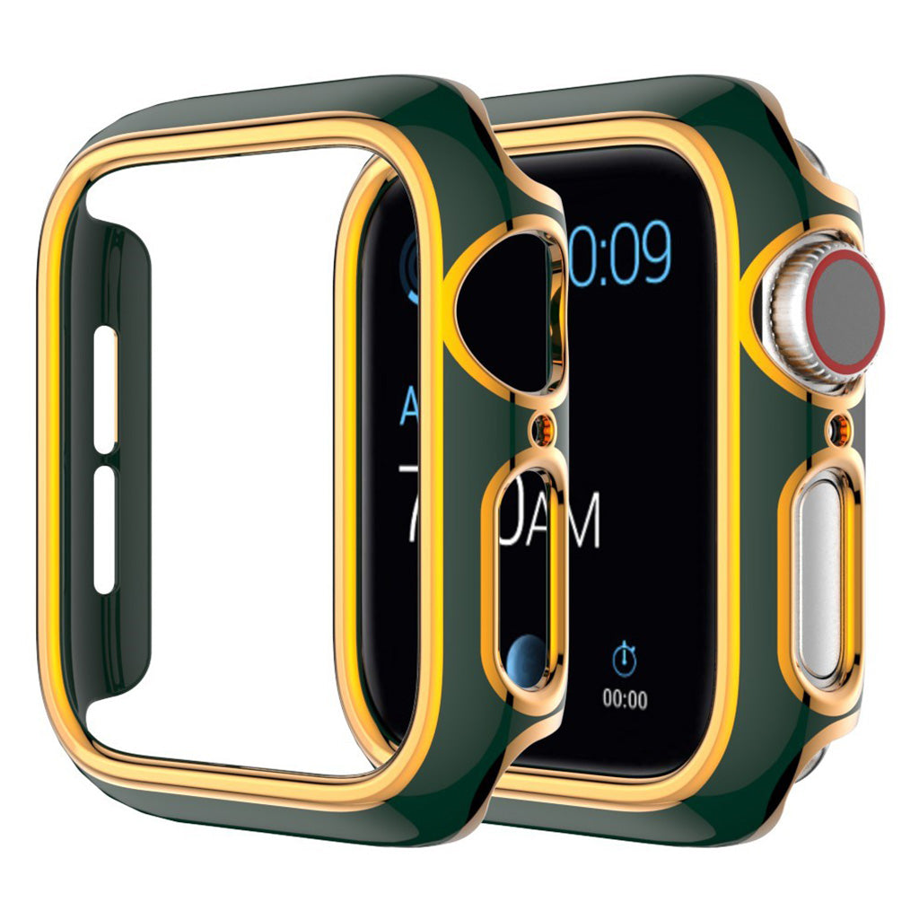 Apple Watch Series 6 / 5 44mm kolorowy pokrowiec ozdobny - Zielony / Różowe Złoto