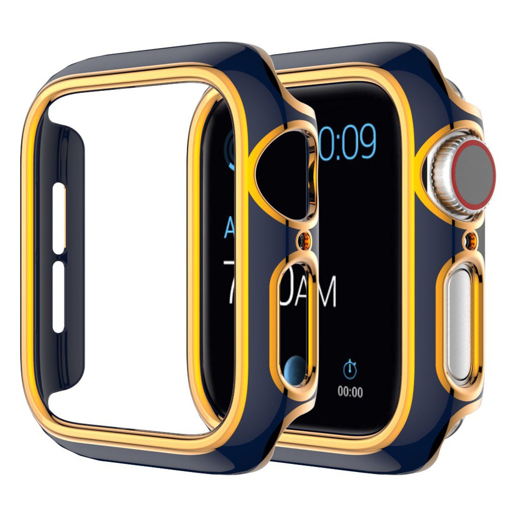 Apple Watch Series 6 / 5 44mm kolorowy pokrowiec ozdobny - Niebieski / Różowe Złoto