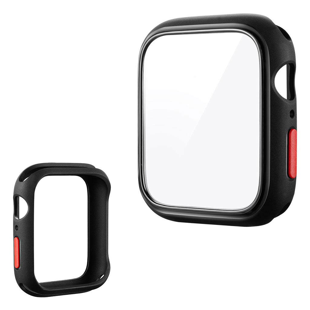 Pokrowiec Apple Watch Series 6 / 5 44 mm ze szkłem hartowanym - Czarny