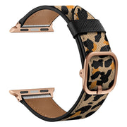 Stylowy skórzany pasek do zegarka Apple Watch Series 6 / 5 40 mm - Żółta Panterka