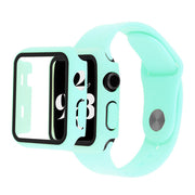 Pokrowiec Apple Watch Series 6 / 5 40 mm ze szkłem hartowanym + pasek do zegarka - Cyan