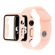 Pokrowiec Apple Watch Series 6 / 5 40 mm ze szkłem hartowanym + pasek do zegarka - Jasnoróżowy