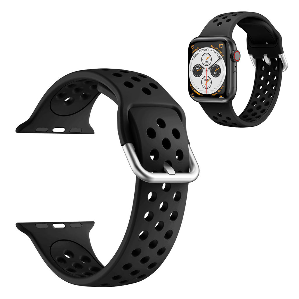 Dwukolorowy silikonowy pasek do zegarka Apple Watch Series 6 / 5 40 mm - Czarny