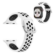 Dwukolorowy silikonowy pasek do zegarka Apple Watch Series 6 / 5 40 mm - Biały / Czarny