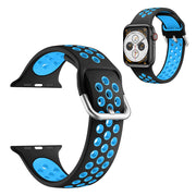 Dwukolorowy silikonowy pasek do zegarka Apple Watch Series 6 / 5 40 mm - Czarny / Niebieski