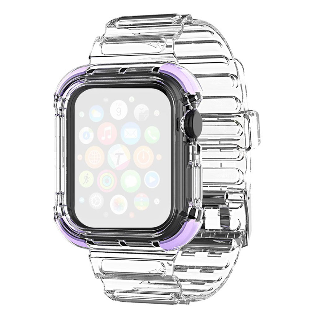 Kolorowy, przezroczysty pasek do zegarka Apple Watch Series 6 / 5 40 mm - Fioletowy