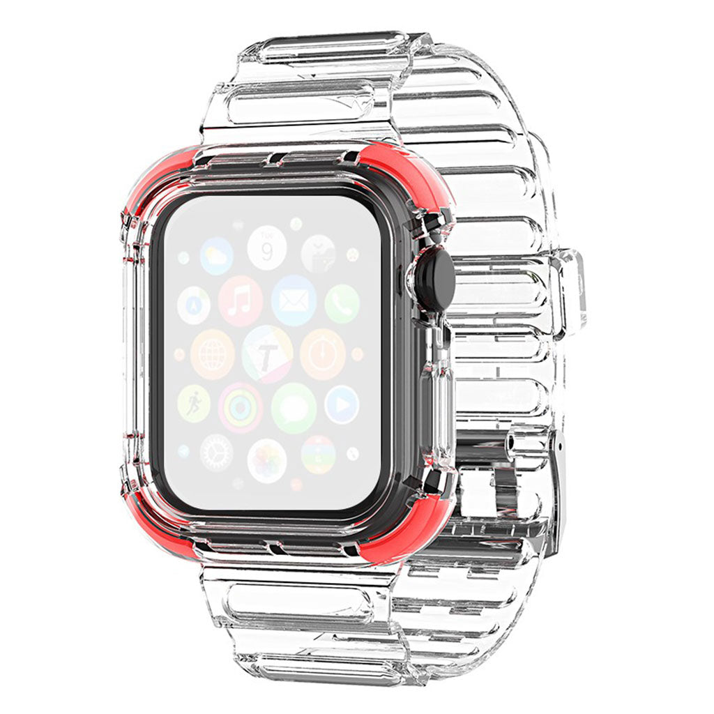 Kolorowy, przezroczysty pasek do zegarka Apple Watch Series 6 / 5 40 mm - Czerwony