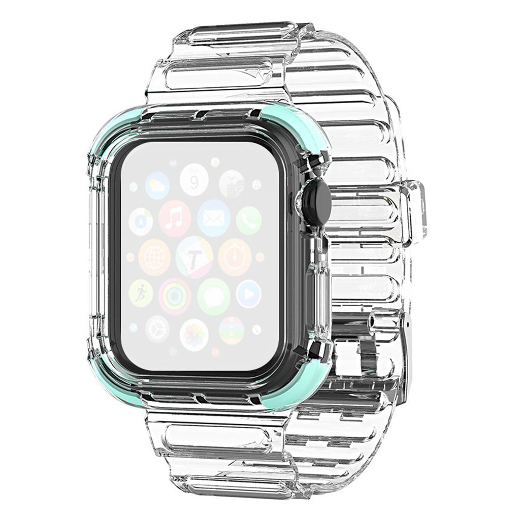 Kolorowy, przezroczysty pasek do zegarka Apple Watch Series 6 / 5 40 mm - Zielony