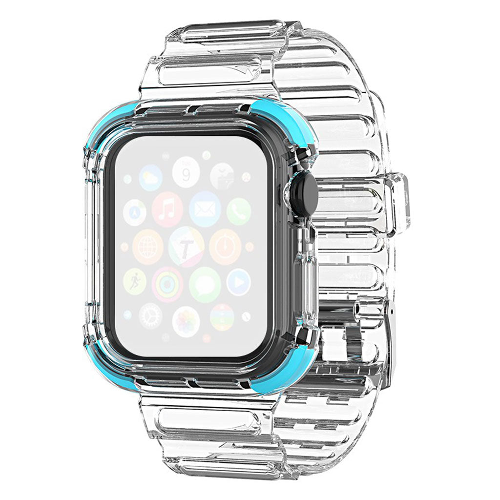 Kolorowy, przezroczysty pasek do zegarka Apple Watch Series 6 / 5 40 mm - Niebieski
