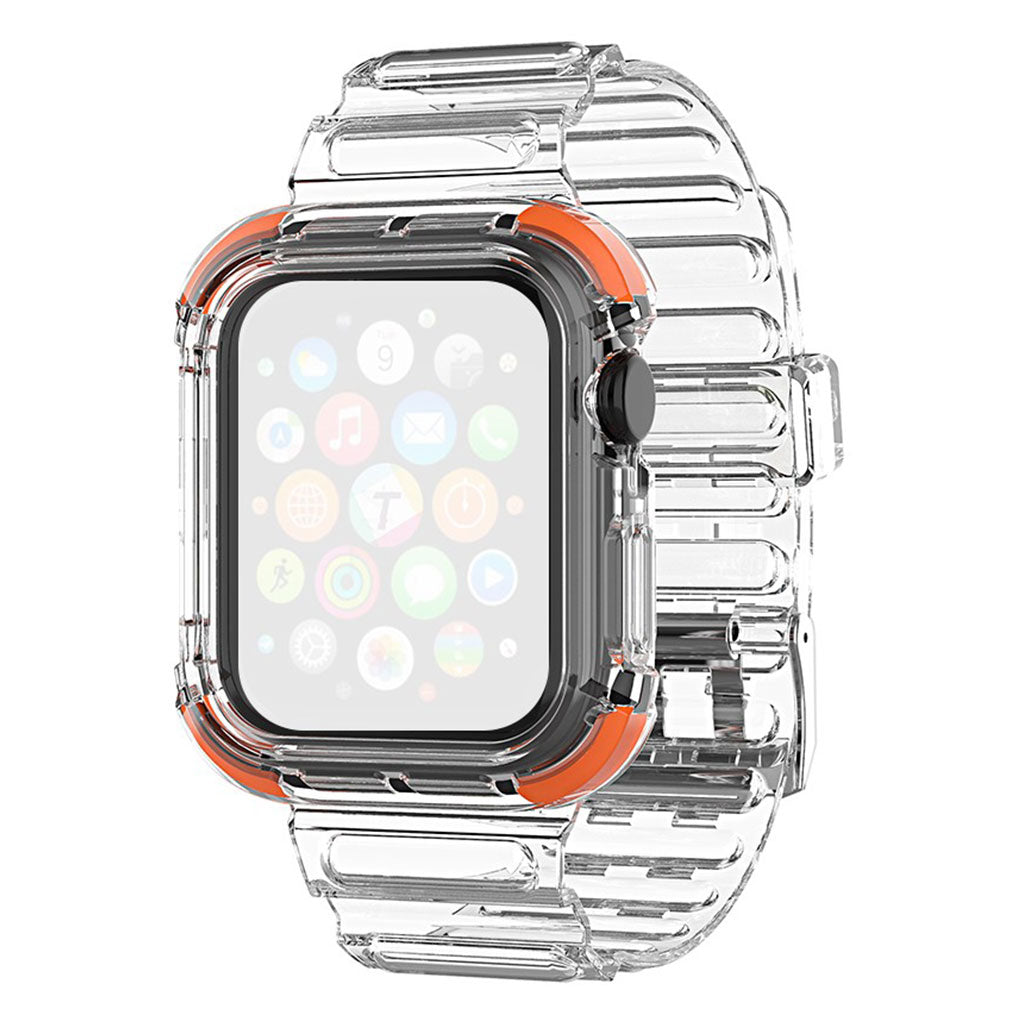 Kolorowy, przezroczysty pasek do zegarka Apple Watch Series 6 / 5 40 mm - Pomarańczowy
