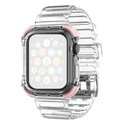 Pasek do zegarka Apple Watch Series 6 / 5 40 mm z przezroczystą krawędzią - Różowy
