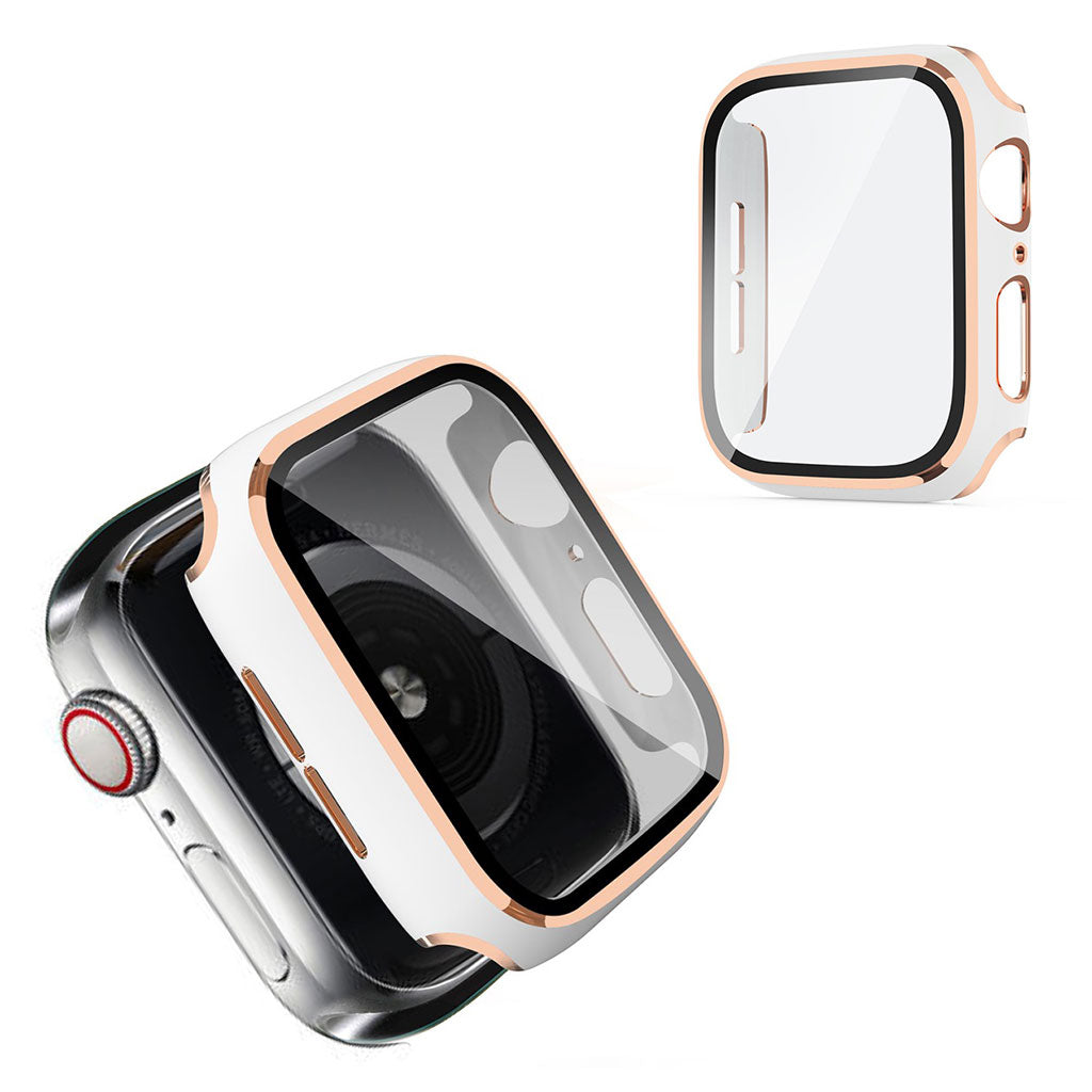 Chłodna ramka Apple Watch Series 6 / 5 40 mm z hartowanym szkłem - Biały / Szampański
