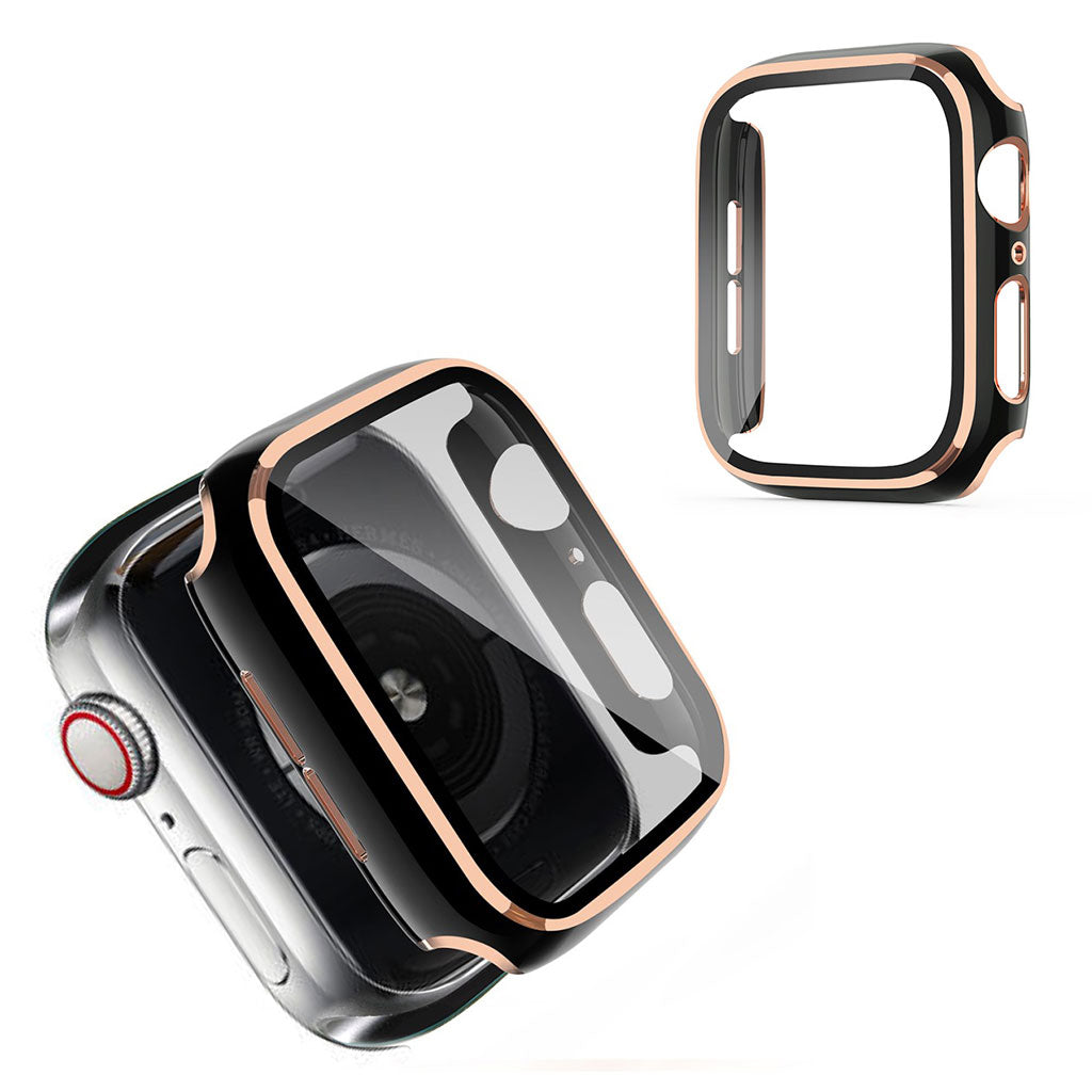 Chłodna ramka Apple Watch Series 6 / 5 40 mm z hartowanym szkłem - Czarny / Szampański
