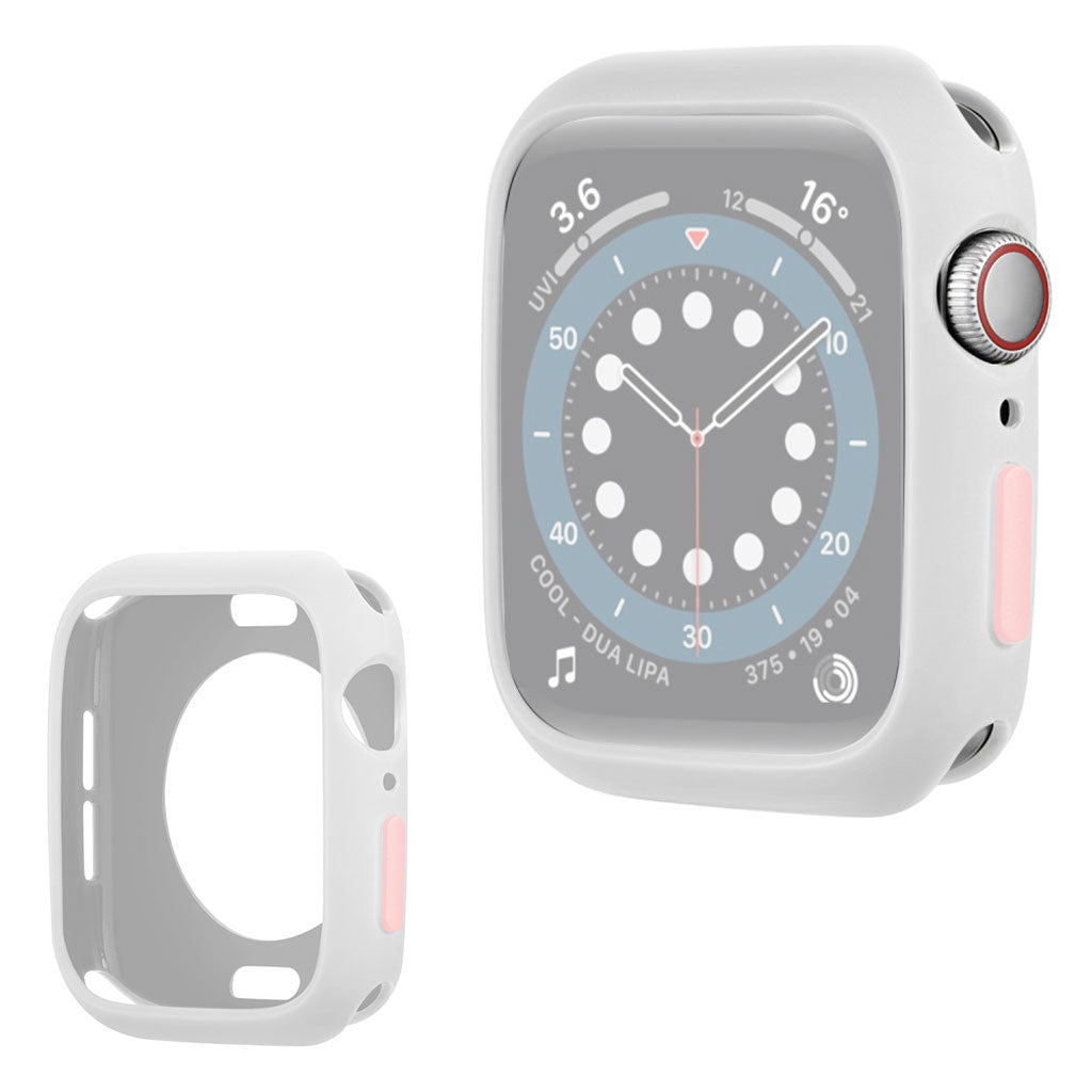 Apple Watch Series 6 / 5 40 mm silikonowa ramka w kolorze cukierkowym - White / Pink