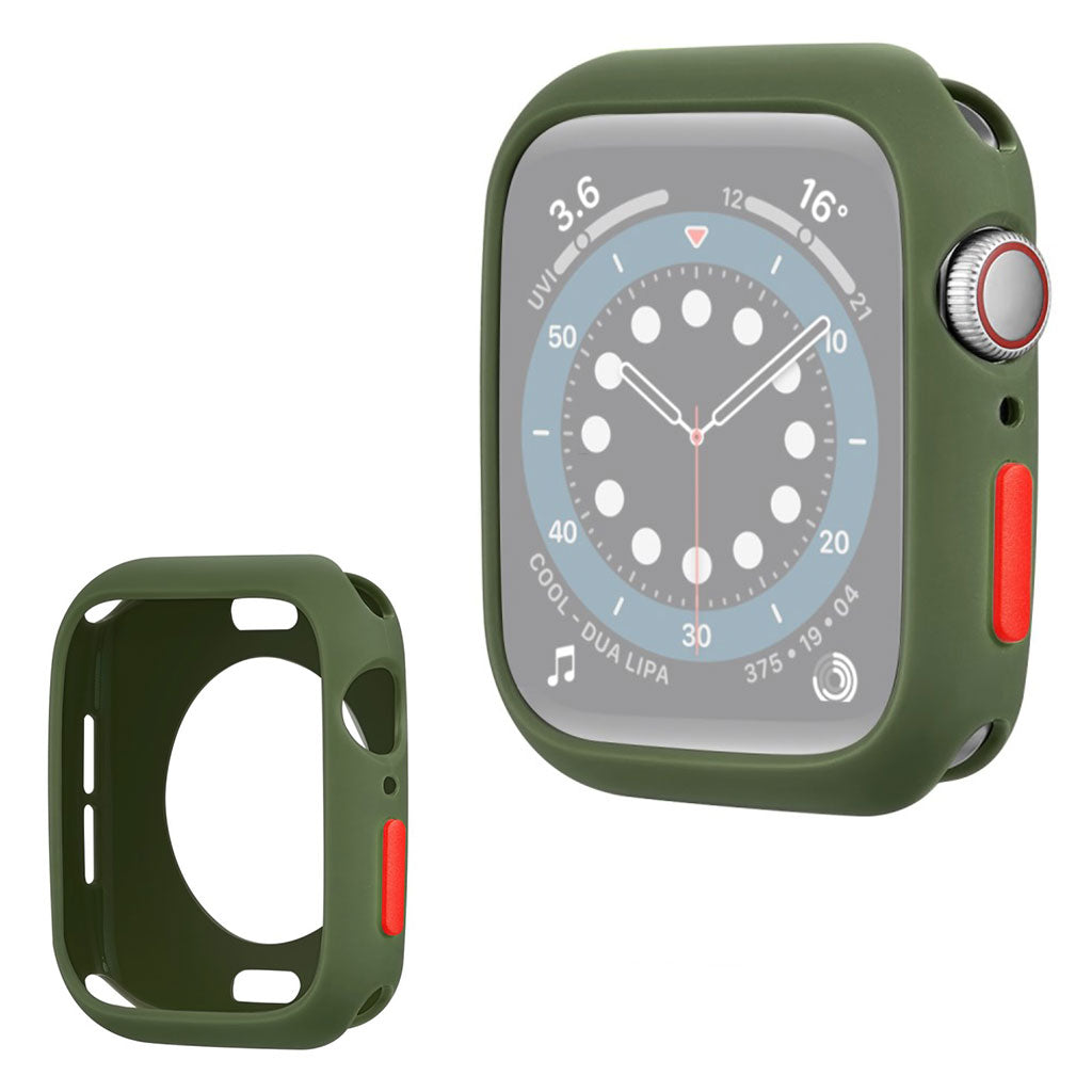 Apple Watch Series 6 / 5 40 mm silikonowa ramka w kolorze cukierkowym - Army Green / Red