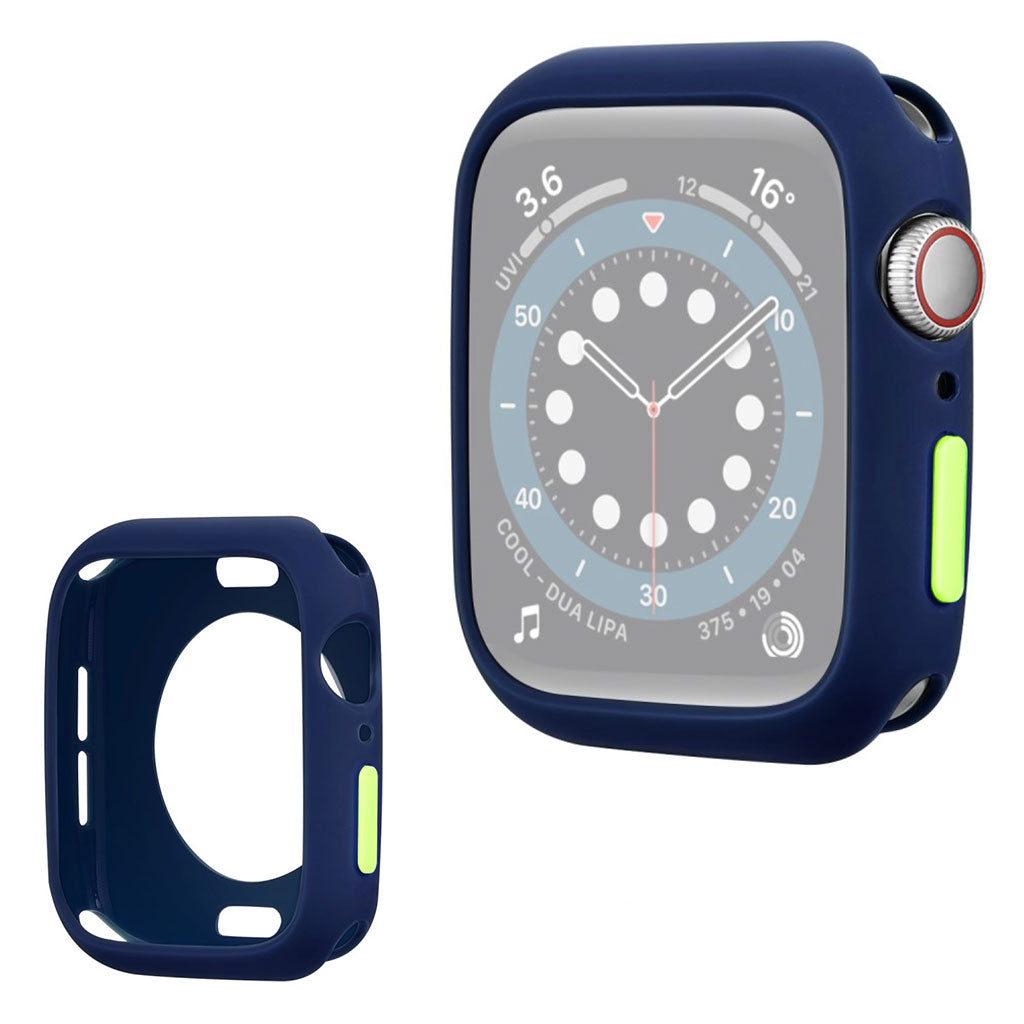 Apple Watch Series 6 / 5 40 mm silikonowa ramka w kolorze cukierkowym - Blue / Yellowgreen