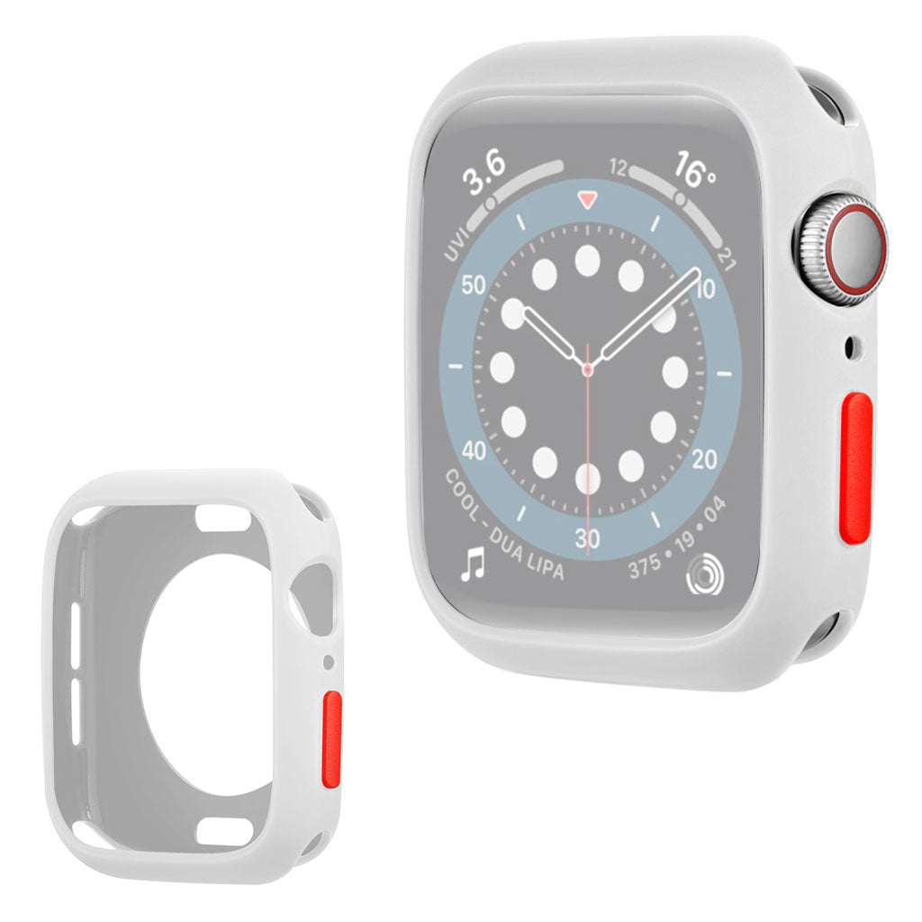 Apple Watch Series 6 / 5 40 mm silikonowa ramka w kolorze cukierkowym - White / Red
