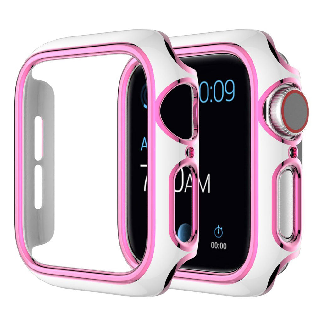 Apple Watch Series 6 / 5 40 mm kolorowy pokrowiec ozdobny - Biały / Różowy