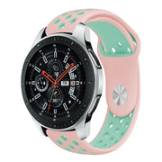Miękki silikonowy pasek do zegarka Samsung Galaxy Watch (46 mm) - Różowy / Cyjanowy