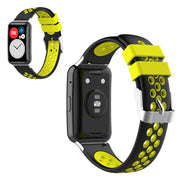 Dwukolorowy silikonowy pasek do zegarka Huawei Watch Fit - Czarny/Żółty