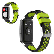 Dwukolorowy silikonowy pasek do zegarka Huawei Watch Fit - Czarny/Zielony