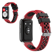 Dwukolorowy silikonowy pasek do zegarka Huawei Watch Fit - Czerwony/Czarny
