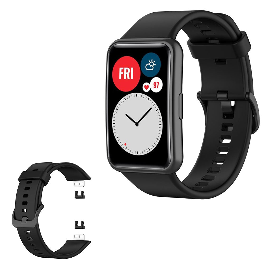 Silikonowy pasek do zegarka Huawei Watch Fit - Czarny