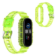 Przezroczysta opaska do zegarka Xiaomi Mi Band 6 / 5 - Fluorescencyjna Zieleń