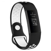 Fitbit Charge 3 oddychający dwukolorowy silikonowy pasek do zegarka - Svart Og Hvit