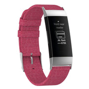 Stylowy płócienny pasek do zegarka Fitbit Charge 3 - Czerwony