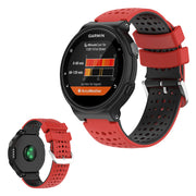 Dwukolorowy silikonowy pasek do zegarków Garmin Forerunner - Czerwony / Czarny