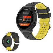 Dwukolorowy silikonowy pasek do zegarków Garmin Forerunner - Czarny/Żółty
