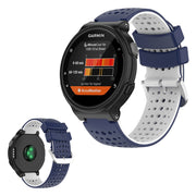 Dwukolorowy silikonowy pasek do zegarka dla urządzeń Garmin Forerunner - Niebieski / Biały