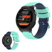 Dwukolorowy silikonowy pasek do zegarka dla urządzeń Garmin Forerunner - Cyjan / Granatowy