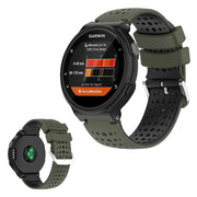 Dwukolorowy silikonowy pasek do zegarków Garmin Forerunner - Army Green / Black