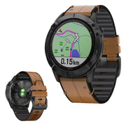 Skórzany pasek 22 mm do zegarka Garmin - Brązowy