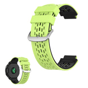 Dwukolorowy silikonowy pasek do zegarków Garmin - Limonkowy/Czarny