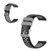 Uniwersalny dwukolorowy silikonowy pasek do zegarka 22 mm - Czarny/Szary